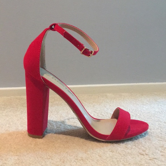 Shoes - Block chunk heel suede pumps